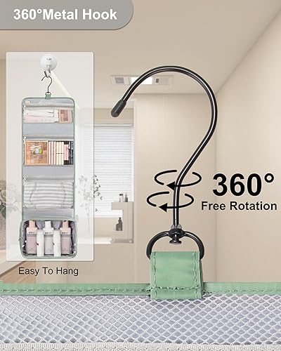 Miniatura 69 de Neceser colgante de viaje para hombres y mujeres, kit de viaje, bolsa de afeitar, impermeable, organizador de maquillaje para baño, ducha, azul