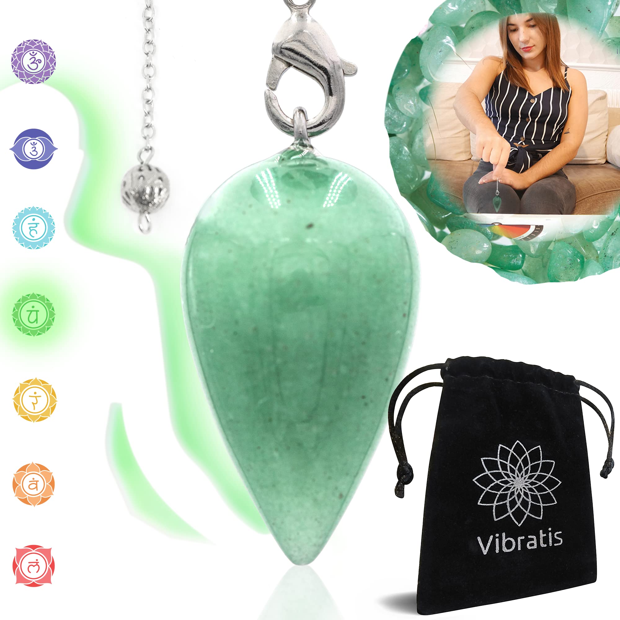 Aventurine Dowsing Crystal Pendulum | Stone of Self-Confidence and Peace [𝙎𝘼𝙏𝙄𝙎𝙁𝘼𝘾𝙏𝙄𝙊𝙉 𝙂𝙐𝘼𝙍𝘼𝙉𝙏𝙀𝙀𝘿]