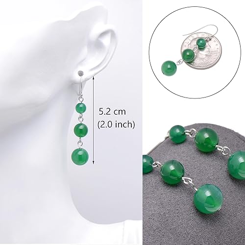 Miniatura 13 de Joseph Brothers Handmade Purple Amethyst Crystal Beads Dangle Earrings for Women