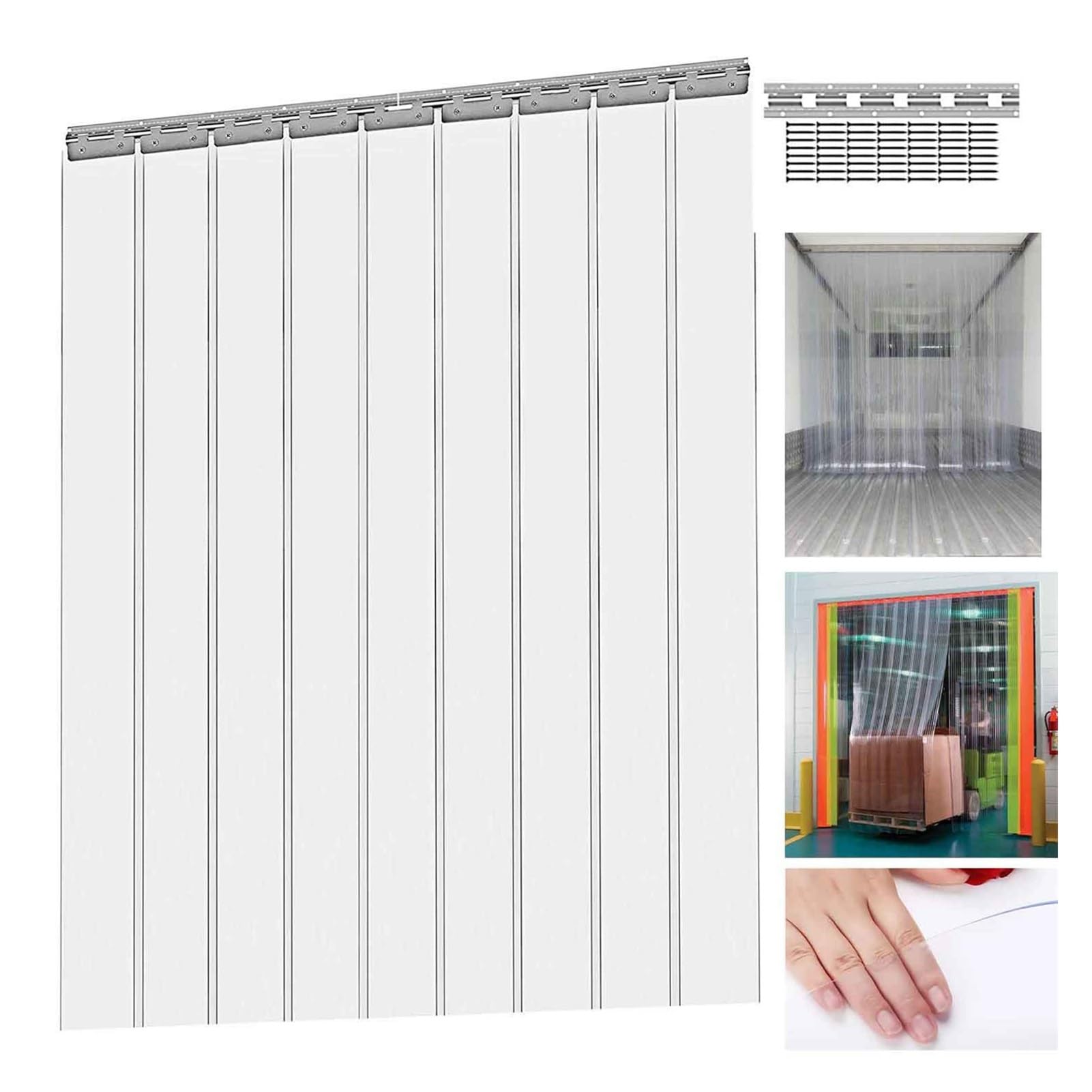Tenda a strisce in PVC trasparente impermeabile per padiglione, giardino, camera fredda personalizzabile, dimensioni 105x210cm (41.34x82.68), tenda in plastica resistente per uso esterno