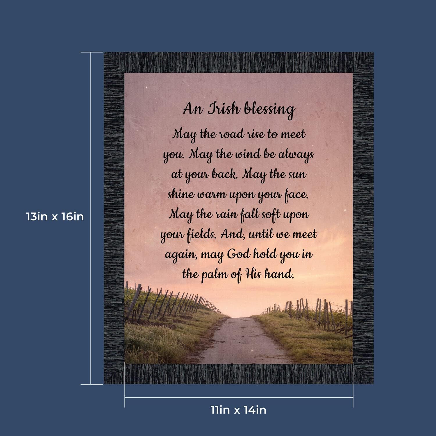 Irish Blessing Wall Decor, May the Road Rise Up to Meet You, Celtic Home Blessing Sign, Gifts for Women, House Warming Presents for New Home 2103CH