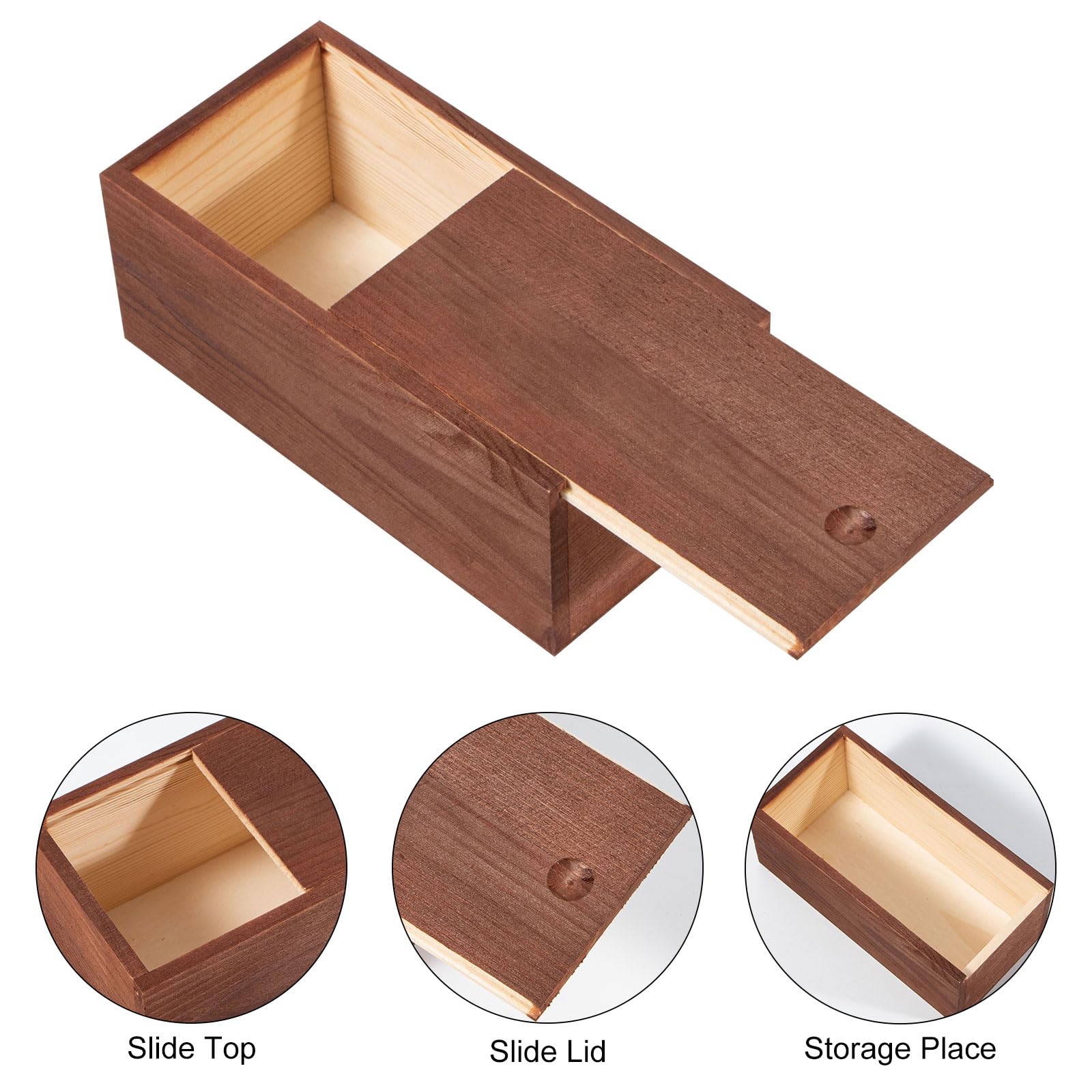 Amazon.com: Useekoo Vintage Wood Box with Slide Lid, Wooden
