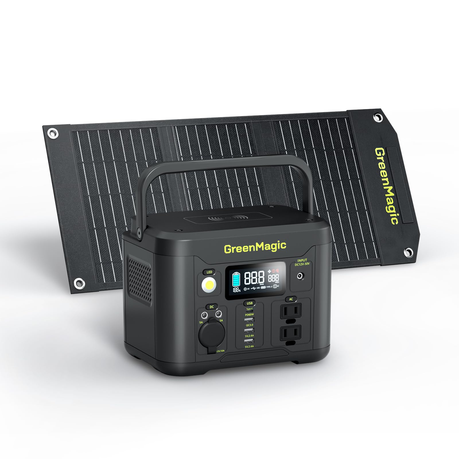 Portable Power Station 330W with 20W Solar Panel Solar Generator Fast PD Output 227Wh Lithium Battery Solar Powered