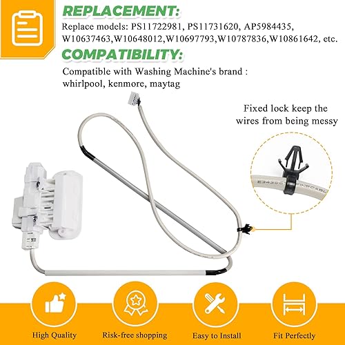 Miniatura 3 de W10810403 W10861642 W10787836 cabrio washer lid lock (15-Year Warranty) - Replacement for whirlpool Cabrio kenmore Series 600 700 maytag Bravos XL