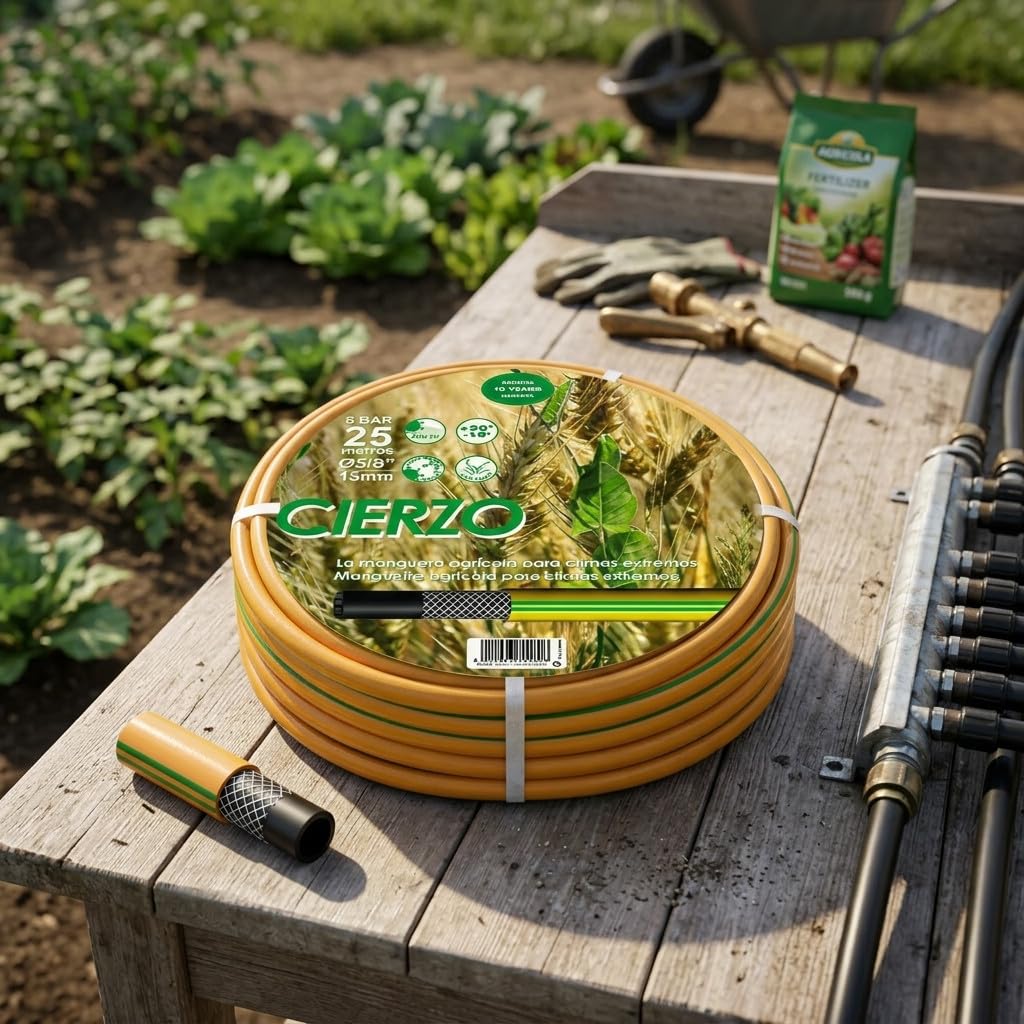 Kit Manguera de Jardín Cierzo 19 mm 3/4'' | 20 Metros + Accesorios | Manguera para Riego | Kit Completo de Accesorios de Jardín | Resistente y Flexible para Uso Doméstico