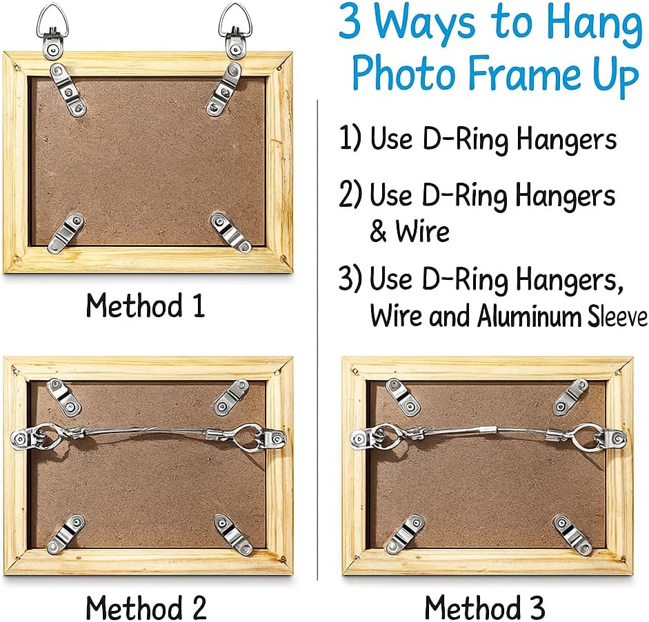 TOP-Notch 3M Claws 20-Pack Heavy-Duty Picture Hangers (40 lb) + 2 Adjustable Steel Wires - Tool-Free, Damage-Free Wall Hanging Kit for Easy Decor!