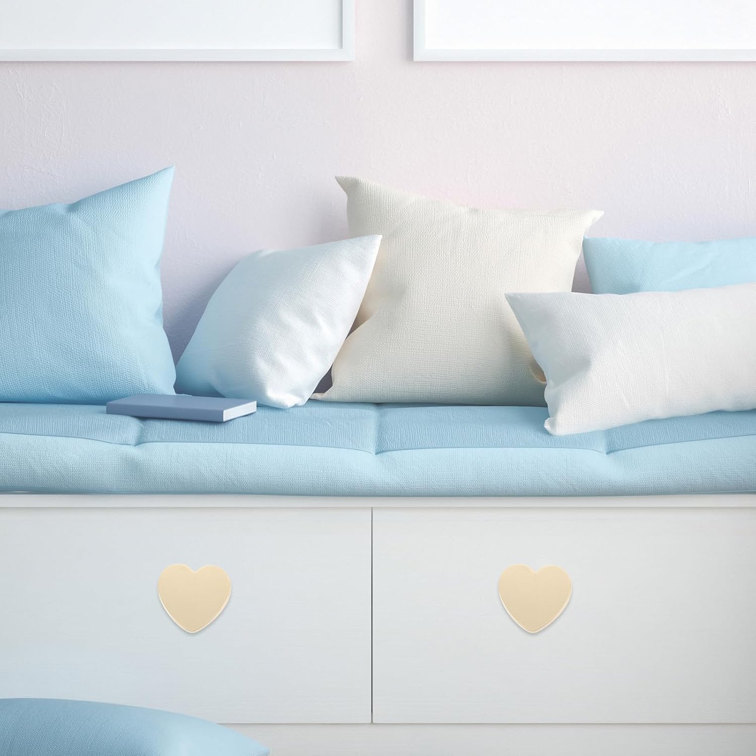 Heart Shaped Dresser Pulls 6pcs Zinc Alloy, Cute Cabinet Handles