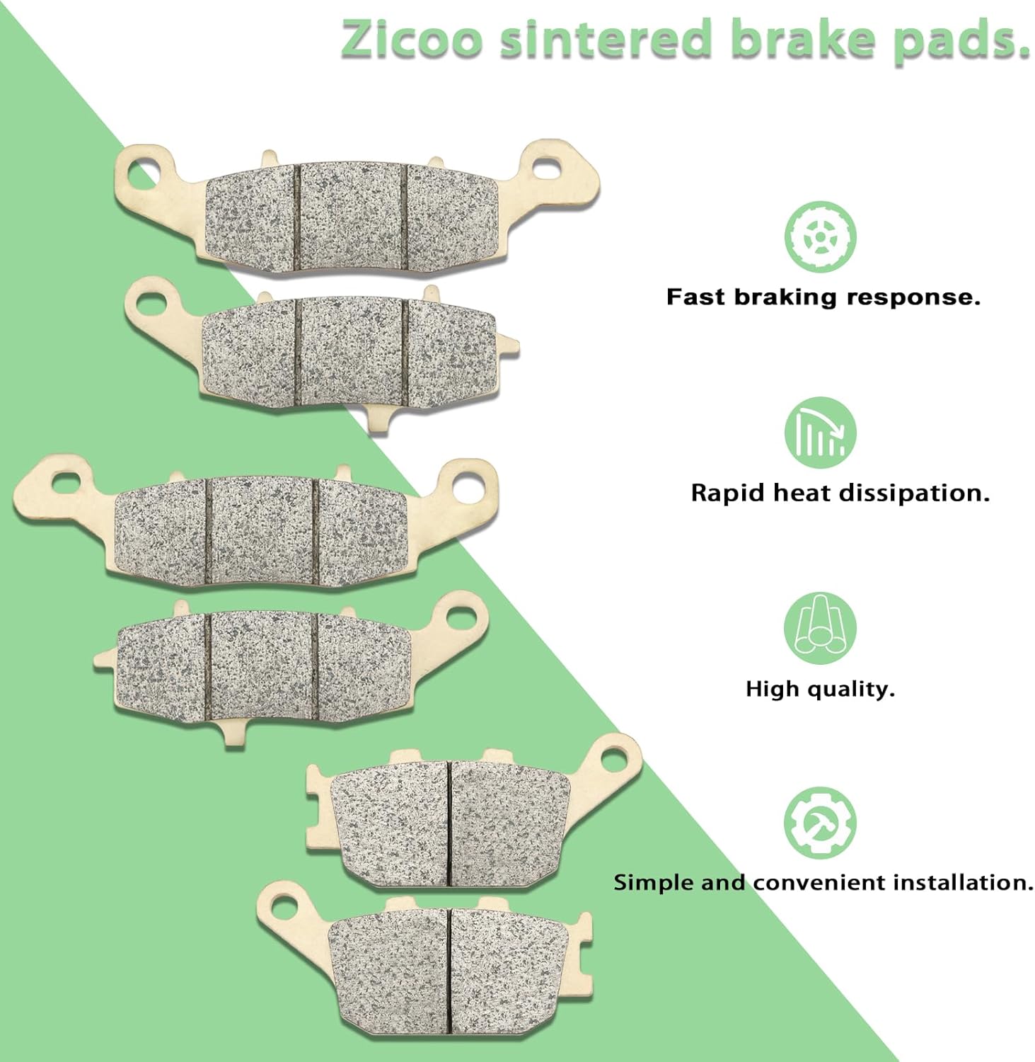 Sintered Front Rear Brake Pads for Suzuki VStrom 650 DL650 2004-2020 DL1000 VStrom 1000 2002-2010 SV 650 SV650 2003-2015 GSF 650 Bandit 650 2005-2006 GSR 750 SV 400