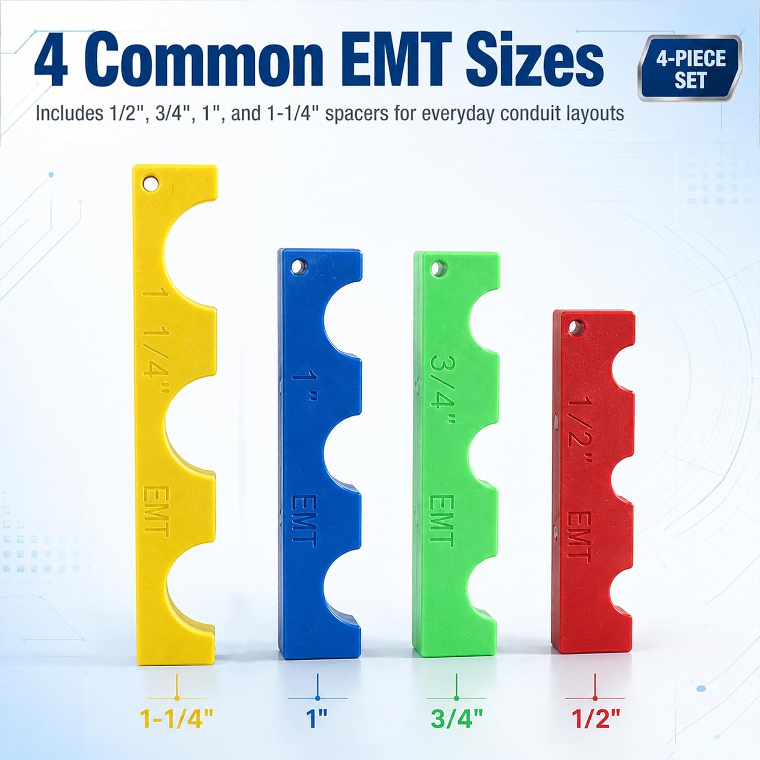 Magnetic EMT Conduit Spacer Kit, 4 Sizes EMT Spacing Tool