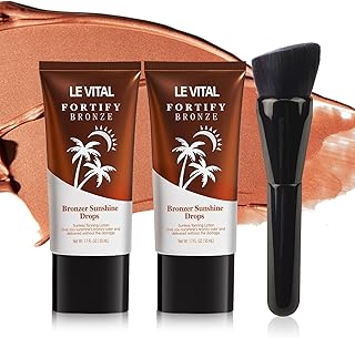 Instant Glow Self Tanner Gel, Summer Tan, Water-Resistant Bronzer, Rapid Tanning for Face Leg Body, with Natural Ingredients Moisture Vitamin E, Cruelty-Free with Brush (2 Pack, 1.7 oz Each)