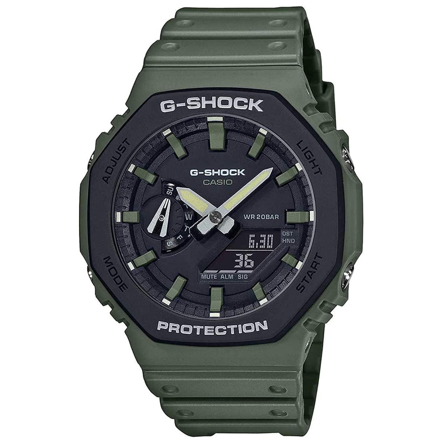 Casio G-Shock GA-2110SU-3ADR Black & Green Analog-Digital Dial Green Resin Strap Mens Watch Shock And 200M Water Resistant G1065 (B088F98GGH) Amazon Price History, Amazon Price Tracker