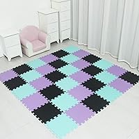 Vista 2 de MQIAOHAM 104108111 - Alfombra de juego entrelazada de espuma EVA suave para niños, rompecabezas, para gimnasio, área de juegos, ejercicio y yoga