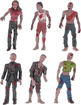 6 Pcs Zombie Figures Toys 4 Inch Plastic Horror Action Models for Boys Zombie Puppet Baby Statuette - Walking Dead Dolls Detachable Parts for Creative Play