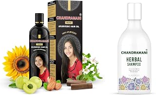 CHANDRAMANI Herbal Shampoo and Ayurvedic Hair Oil with Natural Ingredients, Liquid, All Hair Types, Unscented, Natural Ing... Price In India