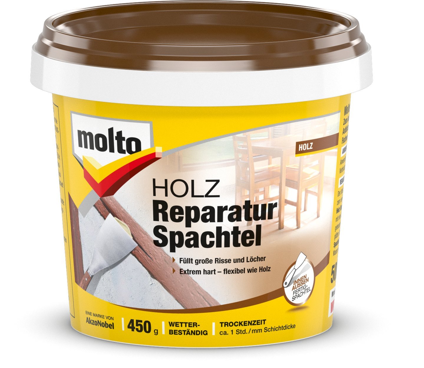Molto Holz Reparatur Spachtel – grau-weiß, 450 g