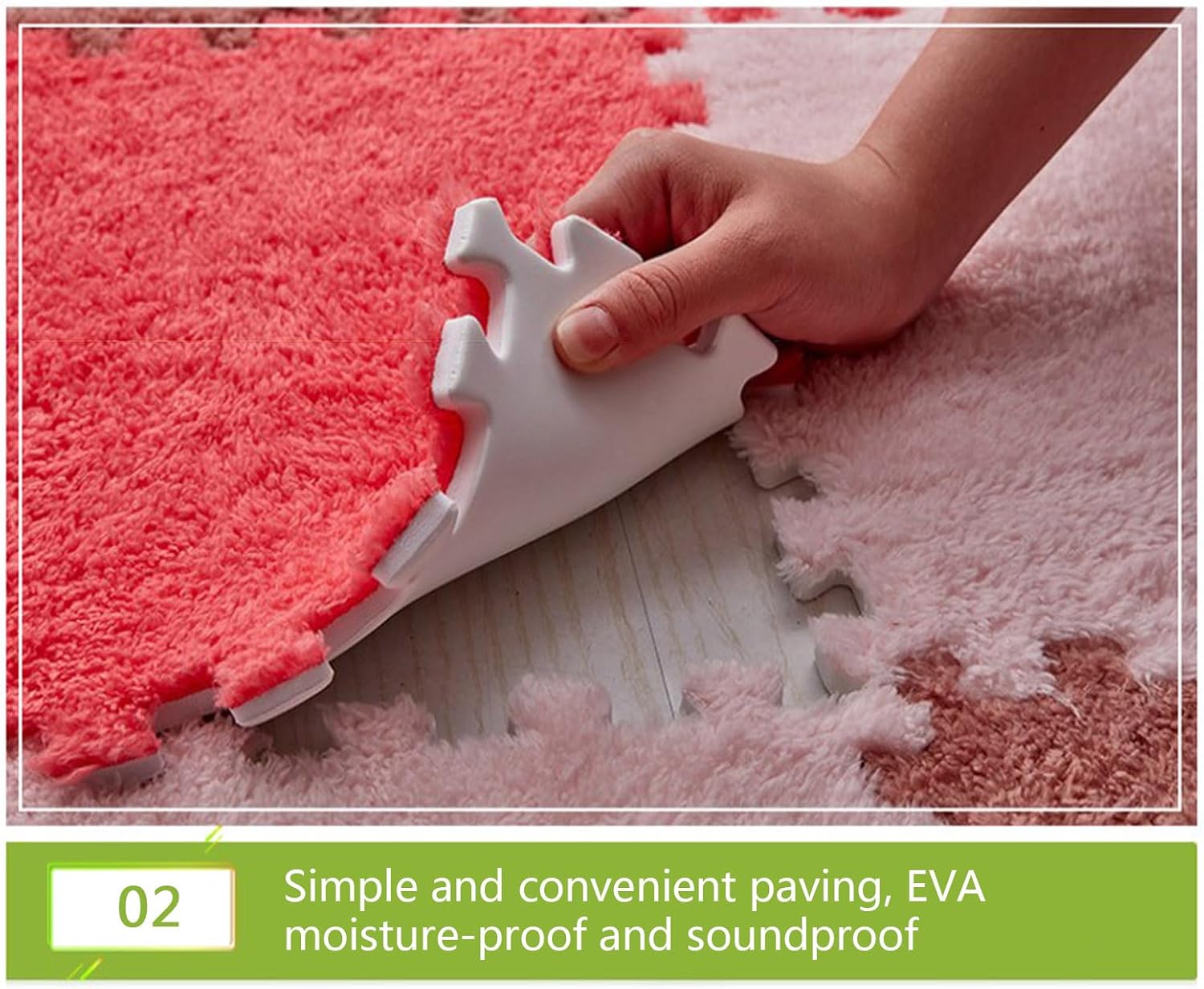 10 PCS Foam Floor Tiles Plush Foam Floor Mat EVA Foam Square Interlocking Carpet Tiles with Border Soft Fluffy Tiles Anti Slip Jigsaws Flooring Playmats Protective Flooring （12x12x0.4inch）