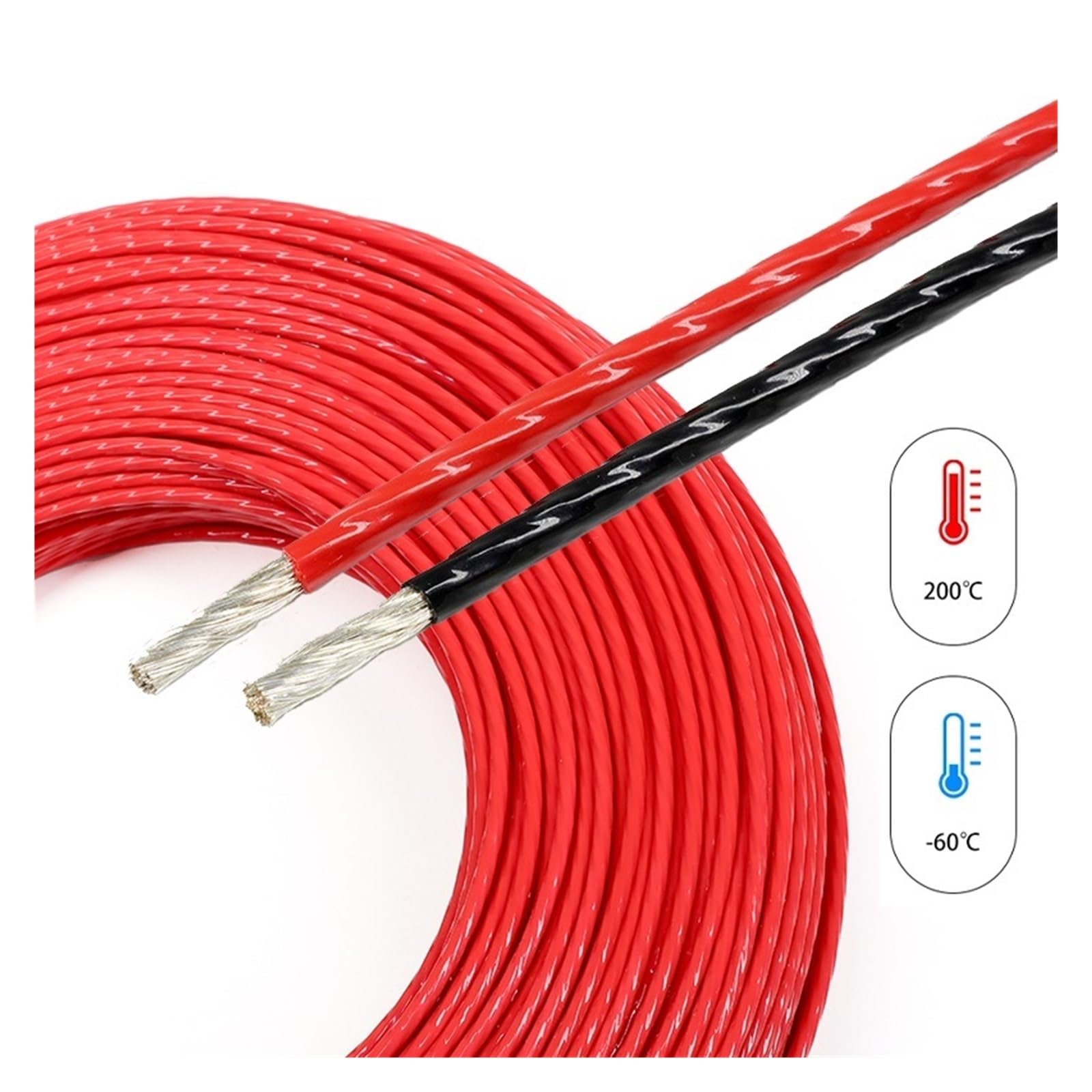 Cable electrónico Chapado en Plata PTFE, 1/2/5/8/10/20/30/50m, pureza aislada, Altavoz de Audio, señal de Auriculares, Cable de Cobre(Red 2m,10AWG)