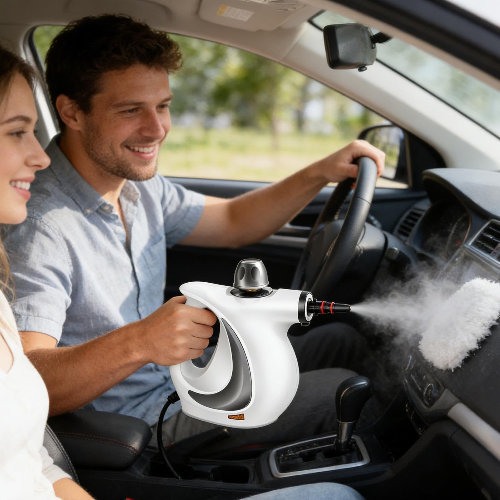 Limpiador a Vapor Portátil Potente y, Limpiador Portátil | Herramienta de Vapor para Juntas Para Coches, Cocina, Muebles, Ventanas, Suciedad y Grasa