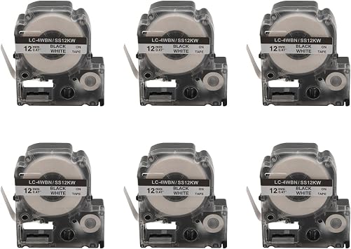 30 Pack Replace -4WBN LC-4WBN9SS12KW Label Tapes for LabelWorks LW300 LW400 LW500 LW700 Black on White