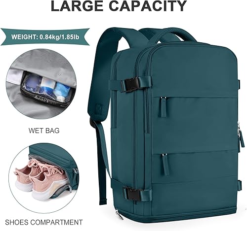 Miniatura 399 de coowoz Mochila de viaje grande para mujeres y hombres,Mochila de transporte,Mochila de senderismo impermeable para deportes al aire libre, Azul, 45