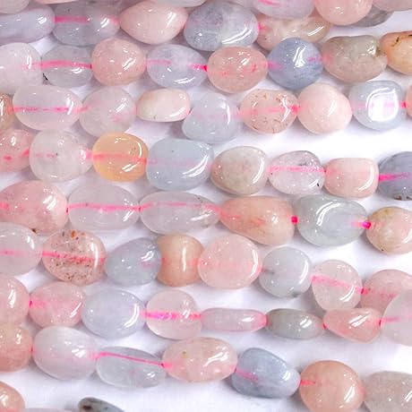 6-8mm AAA Quality Uncut Raw Natural Morganite Rondelle Chips Nuggets Gemstone Beads