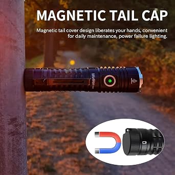 Wurkkos TS22 High-Lumen Rechargeable Flashlight 4800 Lumens IP68 Waterproof | Super Bright 70.3 HI LED Flashlight USB C Charging IP68 Waterproof Regulated Output for Dog Walking Ramping Emergency Hiking