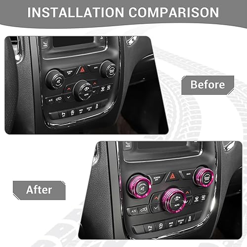 Miniatura 2 de Anillo de perilla de interruptor de volumen de CA compatible con Dodge Charger 2011+Challenger 2015+RAM 2012-2017Durango 2016-2022Chrysler 300C