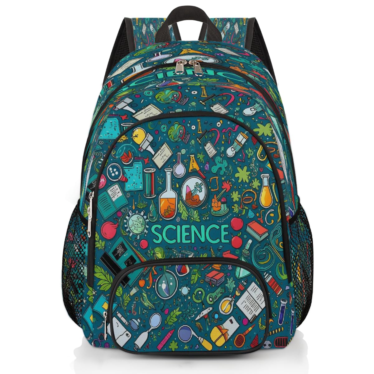 YPPAHHHH School Backpack for Boys Girls, Science Chemistry Elementary School Bags Educational Theme Lightweight Bookbag Laptop Backpack Casual Daypack