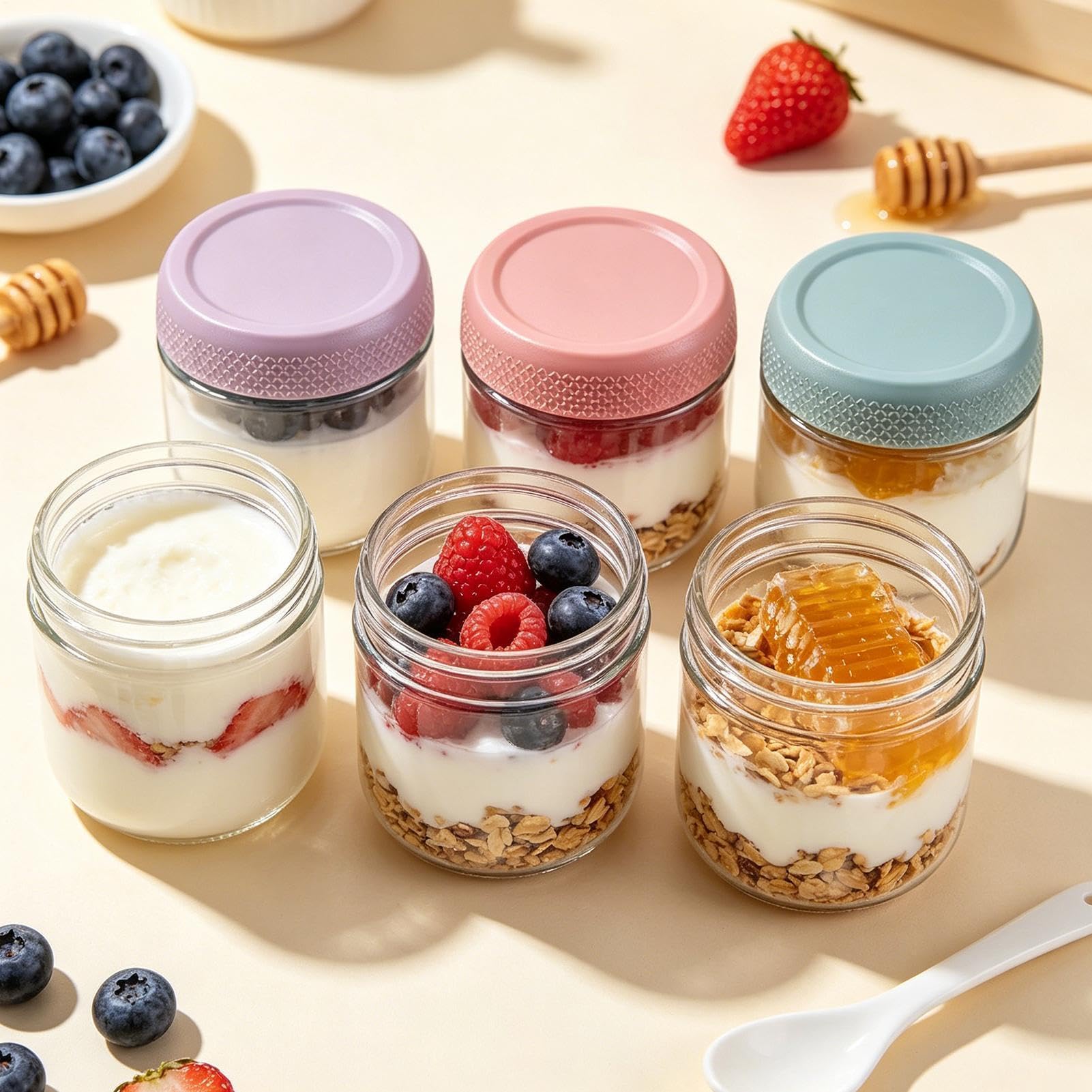 Generisch Overnight Oats 6-częściowy pojemnik zabezpieczony przed wyciekiem