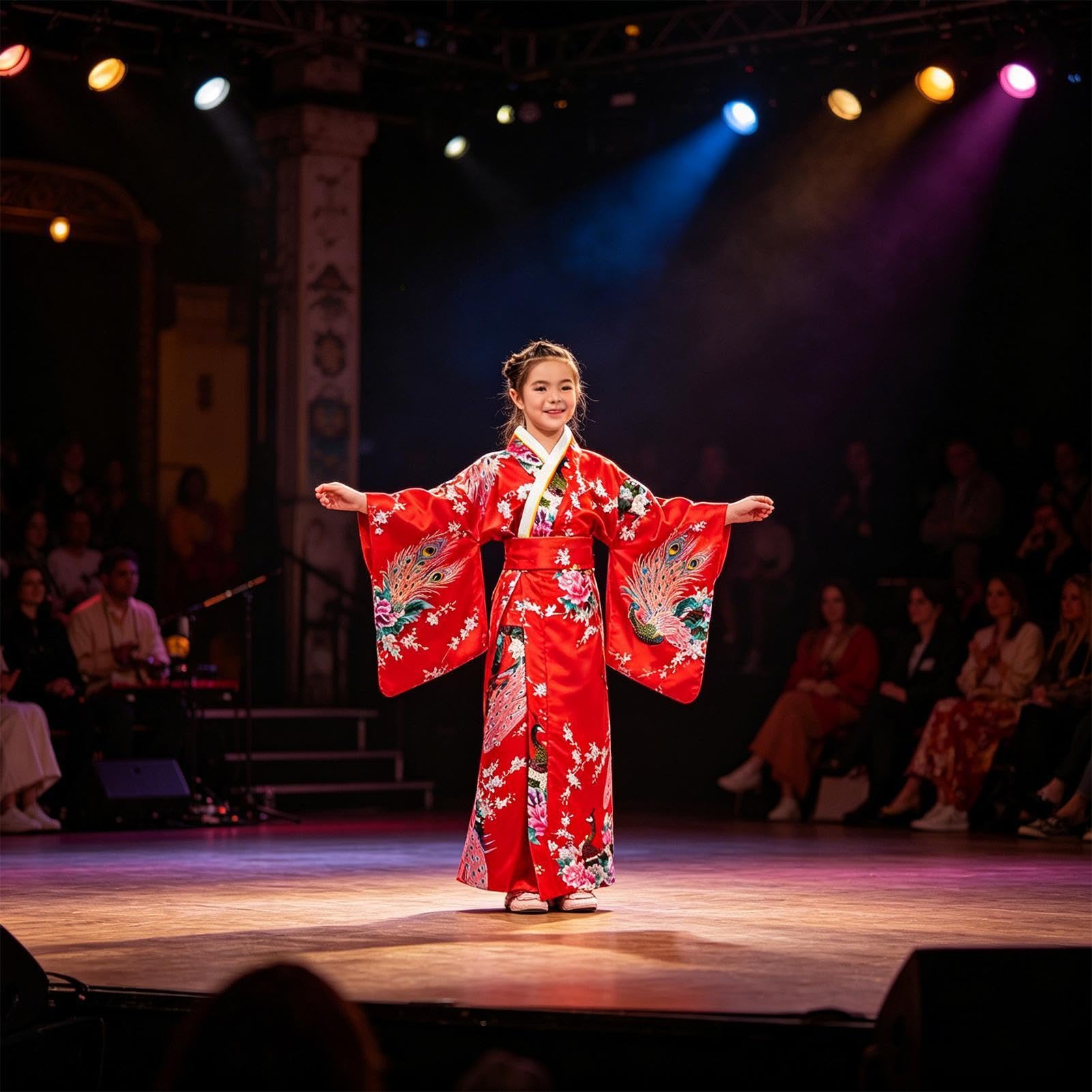 Yukata sukienka dziewczęca, tradycyjne kwiatowe nadruki, szlafrok - japoński kostium kimono dla dzieci w wieku 2-10 lat, urodziny, dramat, cosplay, wydarzenie, spotkanie