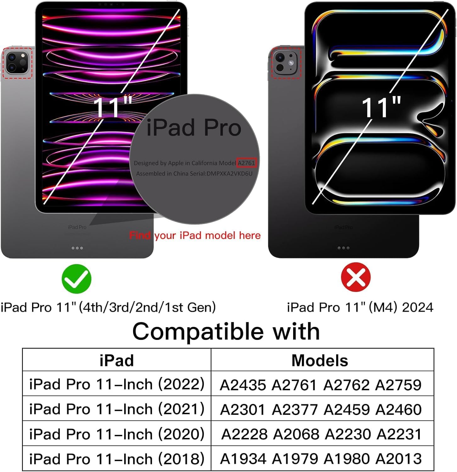 iPad Pro 11 inch Case 4th/3rd/2nd/1st Gen 2022/2021/2020/2018, Heavy-Duty Rotating Stand Protective Cover + Pencil Holder, with Hand Strap/Shoulder Straps Case for iPad Pro 11-inch, Black