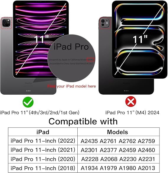 Case for iPad Pro 11 inch 4th/3rd/2nd Generation 2022/2021/2020,Grey