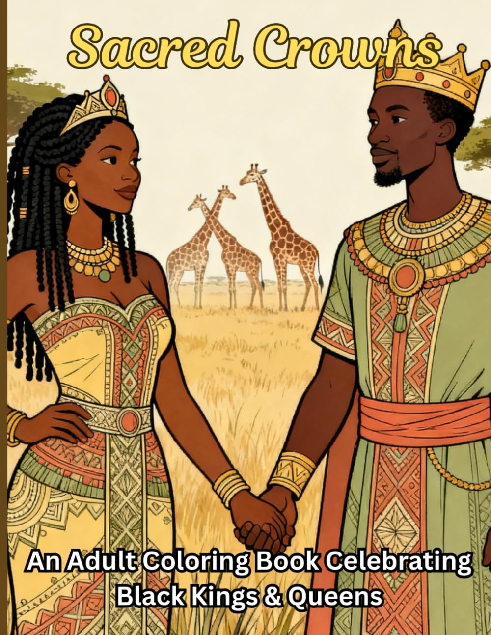 Sacred Crowns: A Royal Coloring Experience Celebrating Black Kings and Queens: Coloring for stress relief and relaxation