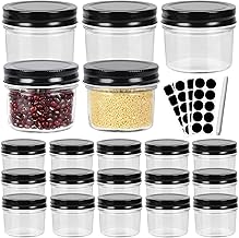 4 oz Glass Mason Jars,Regular Mouth Jam Jelly Jars,Metal Airtight Lid,for Pickling, Preserving, Decorating, Canning Jar, Craft and Dry Food Storage,Set of 20 Pack