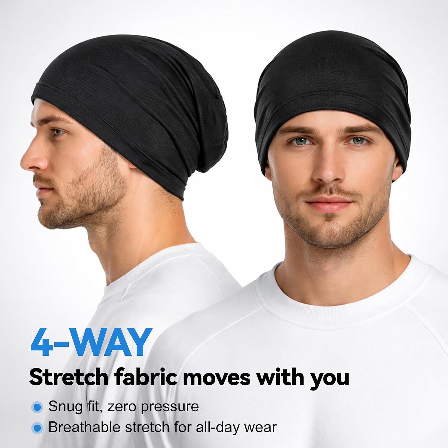 3 Pack Cooling Skull Cap for Men Women–Breathable Beanie & Quick-Dry Hat for Running Cycling Gym