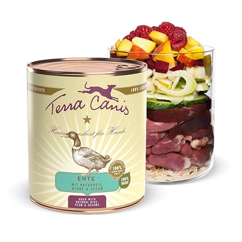 Terra Canis Pato con arroz Natural, Comida clásica para Perros, 800g