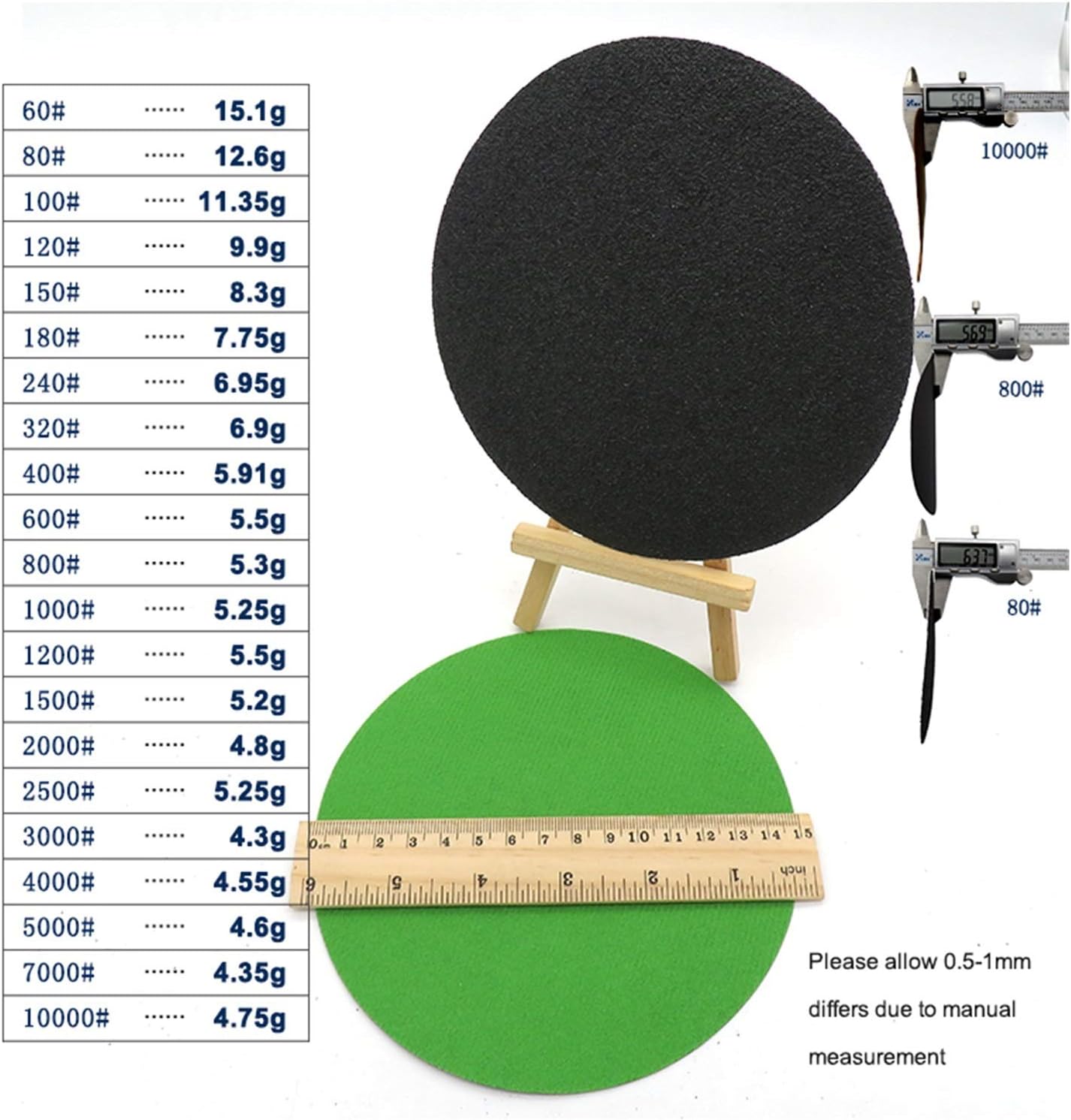 Sander Sandpaper 30pcs 150mm / 6" Inch Grit 60-1000 Water-dried Sandpaper Sheet Hook Ring Sandpaper Flocking Round Sandpaper Disc Sandpaper (Grit : 400)