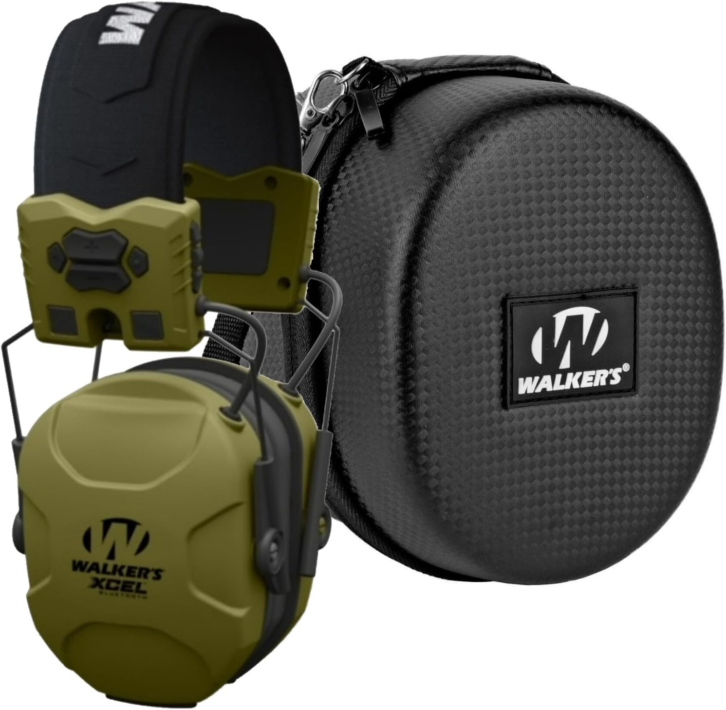 Walker's XCEL 500BT Digital Electronic Muff and Protective Case Bundle