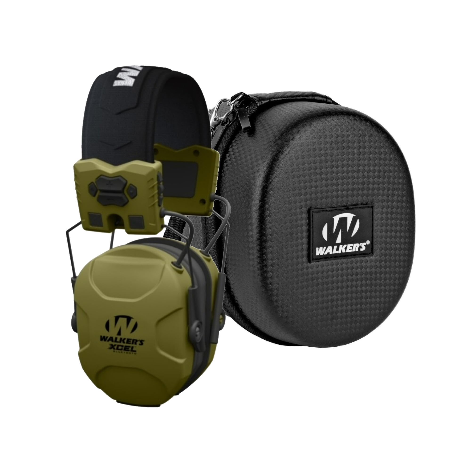 Walker's XCEL 500BT Digital Electronic Muff and Protective Case Bundle