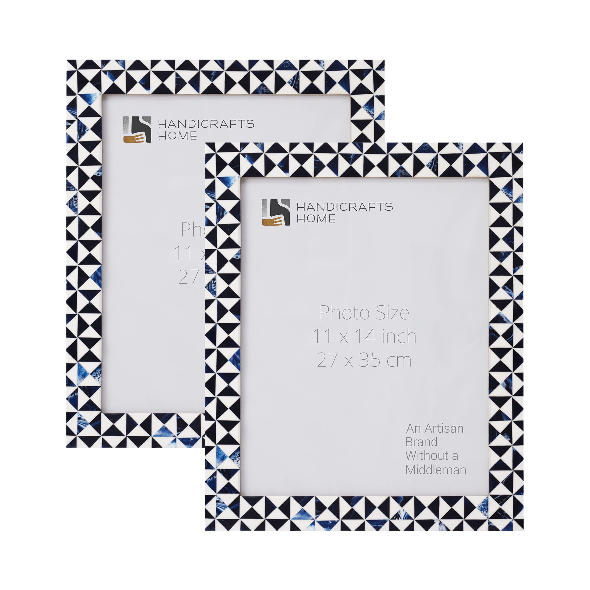 Handicrafts Home 11x14 Photo Picture Frames Handmade Art Wall Hanging Nursery Guest Living Room Table Decor Gifts - Marquet Indigo