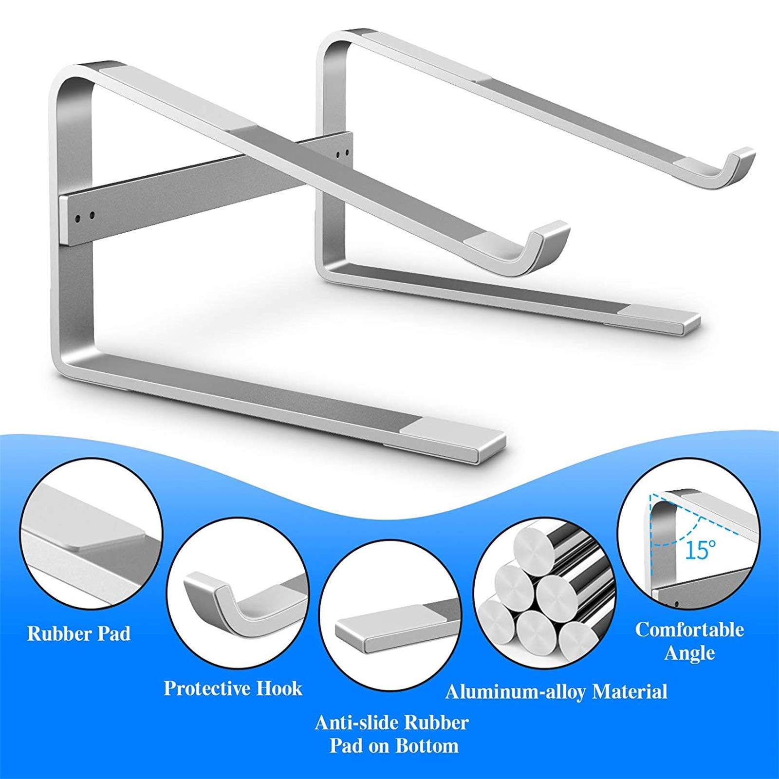 Supporti per Notebook,Supporto Portatile Pieghevole per Computer Portatile,Supporto PC Portatile Regolabile Ergonomico in Alluminio, Supporto per Laptop per Laptop/Tablet (10-17 Pollici)