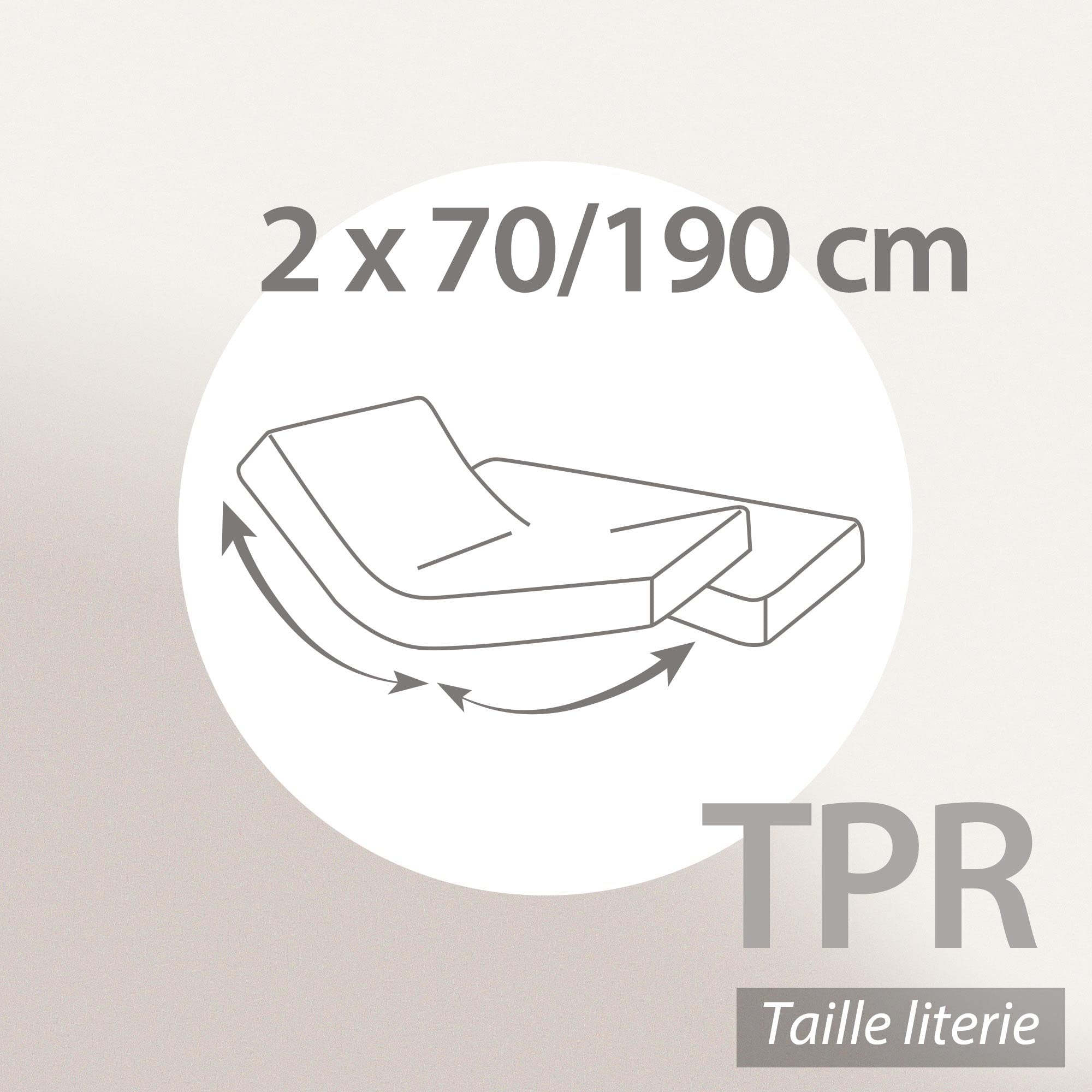 Linnea Protège Matelas imperméable 2x70x190 cm Antony Spécial lit articulé TPR Molleton enduction Acrylique