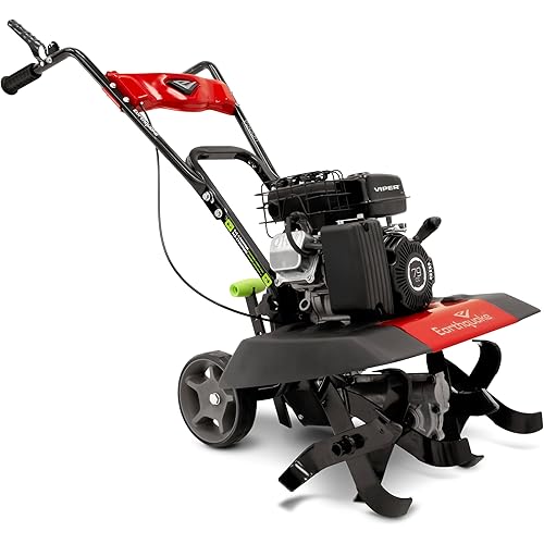 Earthquake Versa 2-in-1 Tiller Cultivator with a 79cc 4-Cycle Viper Engine, Removable Side Shields, Toolless Tilling Width Adjustment, Integrated Transport Wheels, Model: 24734