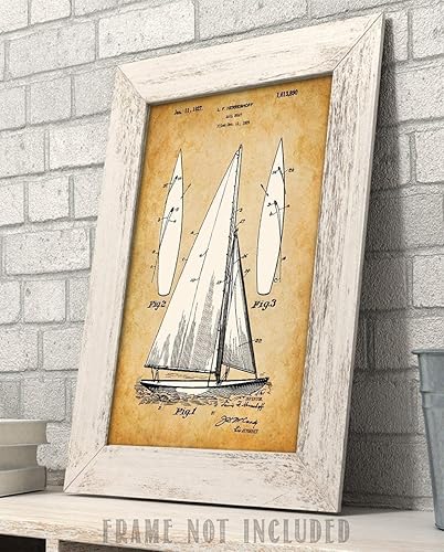 Miniatura 3 de Sail Boat - 11x14 Unframed Patent Print - Makes a Great Lake House or Cabin Decor and Gift Under $15 for Sailors and Sailing Enthusiasts