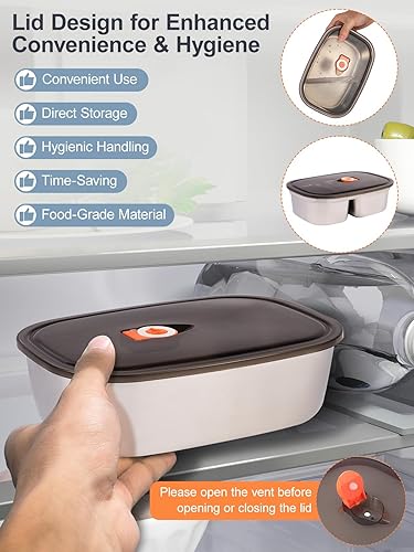 Miniatura 4 de Lonchera térmica de 80 W, con dos recipientes y tapas intercambiables de acero inoxidable de 1.5 L, calentador de alimentos de 12 V24 V110 V con