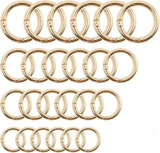 BieFuDan 20PCS Trigger Spring O Rings,Keychain Ring O Clip,Pale Gold Carabiner Clip,Round Carabiner Clip Snap Keyring,5 Size Multi-Purpose Snap for Keyrings Buckle, Bags, Purses, Handbag（Pale Gold）