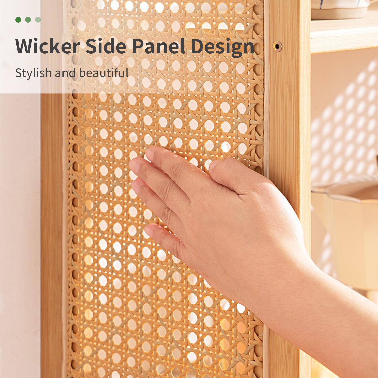 2 Etage Gewürzregal Stehend Geflechttechnik Gewürzständer Aus Holz Küchen Arbeitsplattenregal Spice Rack Kaffeeregal Für Küche Aufbewahrungsregal Für Kosmetika,Pine,70 * 24 * 48cm