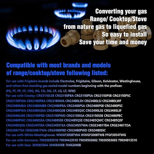 Miniatura 3 de Kit de conversión GRLP4 LP para Frigidaire Kenmore Electrolux RangeCooktopPieza de repuesto de estufa, AP5608114 reemplaza 318565427, 2319698, etc.