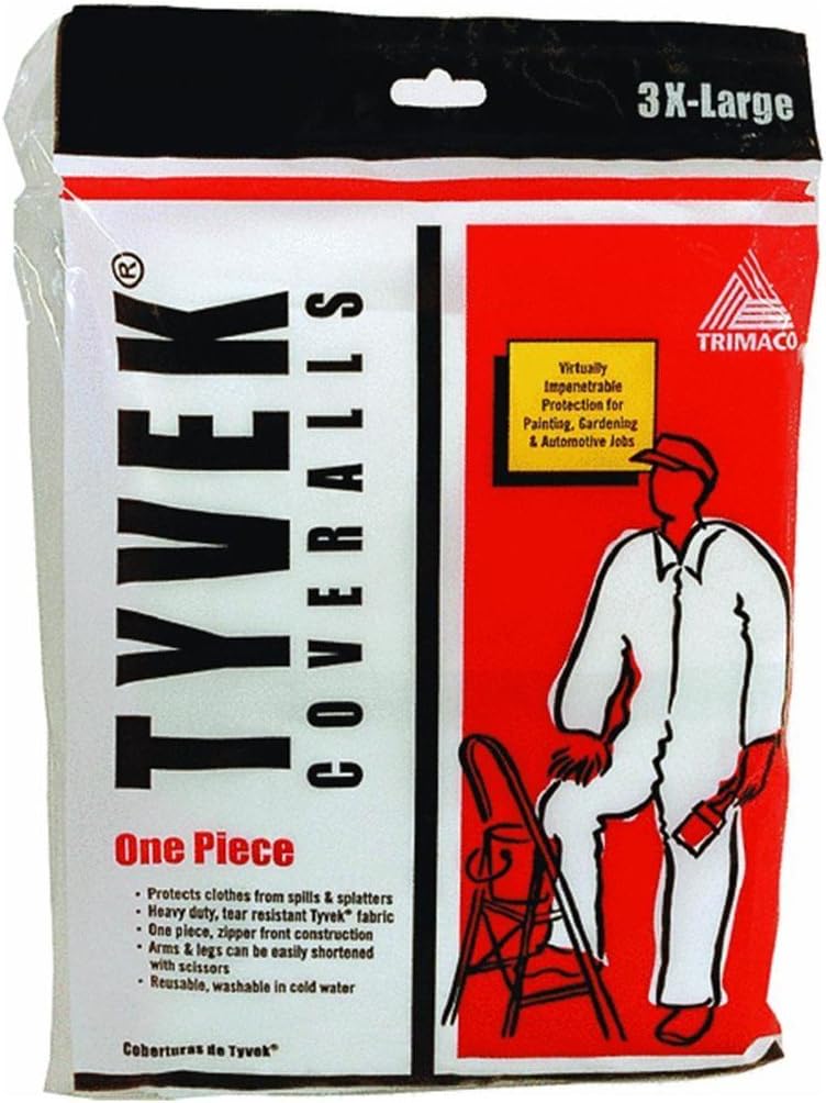 Trimaco14125 3XL No Elastic Tyvek Coveralls, White