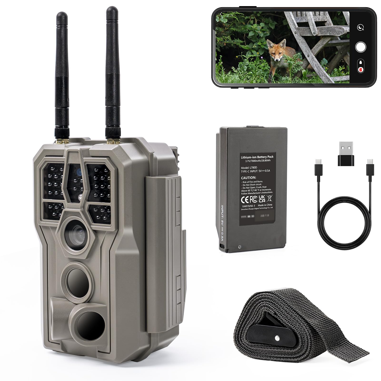 Photo 1 of GardePro E8 2.0 Pro WiFi Trail Camera (Non-Cellular), Dual Antennas, Stable Connection, 4K Video, Rechargeable Battery, On-Site App Viewing, No-Glow Night Vision, Motion Detection